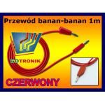 Przewód pomiarowy banan - banan 19A długość: 100cm kolor czerwony