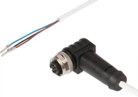 VKA0H021, Kabel przyłączeniowy, 10m, M12 żeński 3pin kątowy, Końcówka wolna, 3x0,34mm²,PTFE, Ø3,8mm, 250V, -20-150C, IP65