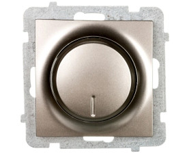 AS Ściemniacz przyciskowo-obrotowy /żarowy i halogenowy/ satyna light ŁP-8G/m/45