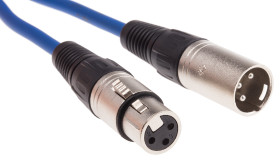 Kabel XLR 1m złącze A: 3-stykowe XLR złącze B: 3-stykowe XLR Niebieski RS PRO