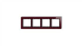 Deco Ramka Poczwórna - Efekt Szkła (Ramka: Bordowa Spód: Czarny) Bordowy...