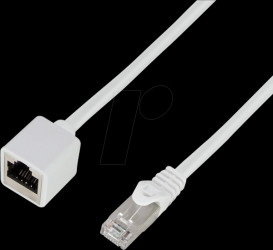 CQX051S Patch cable extension, Cat.6A, S/FTP, white, 2 m