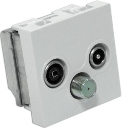 Gniazdo RTV -SAT końcowe 45x45 (gn.antenowe męskie/gn.antenowe żeńskie/gn. typu F żeńskie) EM/PVK