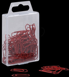 Paper clips, 26 mm, painted, red