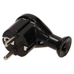 Wtyczka kątowa 2P+Z Schuko. czarna WT-50/CZARNY