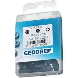 Gedore 6539180 Screwdriver Bit 1/4&quot; value pack 10 Pieces Internal Hexagon 4 mm