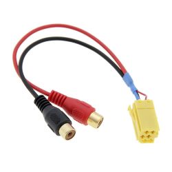 Złącze MINI-ISO żółty - wejście Aux Fiat Alfa Romeo 2xRCA / 0198