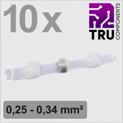 TRU COMPONENTS TC-13448508 Butt joint heatshrink insulated white 10 pcs 0.25-0