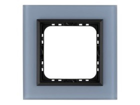 SONATA PRESTIGE Ramka 1 pojedyncza szklana 4 mm niebieskie szkło szronione + ramka czarna R-1RGC/80/33 OSPEL