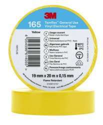 Taśma izolacyjna 19mm x 20m PVC Temflex 165 żółta 7100184809