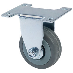 Draper 65472 50mm Dia. Fixed Plate Fixing Rubber Castor - S.w.l 50kg
