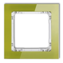DECO Ramka pojedyncza - efekt szkła (ramka zielona spód biały) zielony 2-0-DRS-1