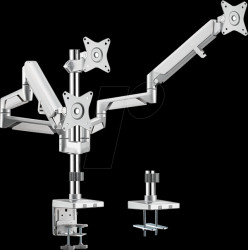 BP0090 Triple monitor mount, 17-27", aluminum, curved screens