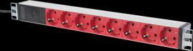 DN-95410-R 19" socket strip, 1U, 8-way
