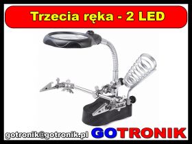 Zestaw trzecia ręka + lupa + oświetlenie LED + podstawka pod lutownicę