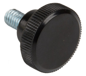 Pokrętło mocujące M6 długość gwintu: 10mm średnica pokrętła 22mm średnica gwintu: 6mm Wersja radełkowana Kołek