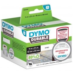 Etykiety odporne DYMO LW Durable 19x64mm białe polipropylenowe [1933085 / 2112284] ORYGINALNE 2 rolki x 450szt.