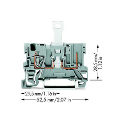 WAGO 769-232 1-conductor/1-pin Disconnect Carrier Terminal Block Grey