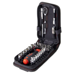 Zestaw końcówek wkrętakowych rozmiar napędu 1/4 cala elementy: 40 Wiha typ napędu Kwadratowy