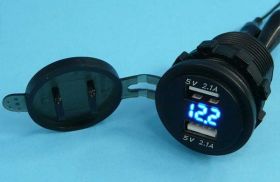 PANEL.WOLT.LED+ŁAD.USB BLUE 12-24V/4,2A