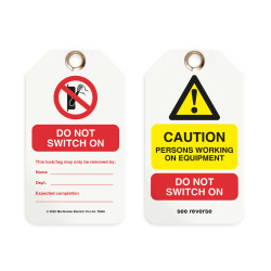 Etykieta ostrzegawcza 'Nie włączać'