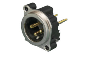 XLR panel plug, 3 pole, gold-plated, NC3MBV-1