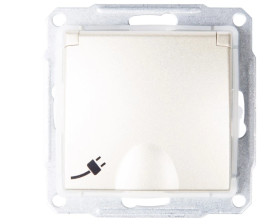 Sedna Gniazdo bryzgoszczelne z/u IP44 satyna SDN2800368