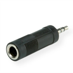Adapter stereo ROLINE 3,5 mm męski - 6,35 mm żeński