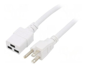SN318-3/14/3.0WH Kabel: 3x14AWG, IEC C19 żeński,NEMA 5-15 (B) wtyk, 3m