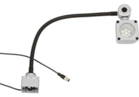 Oświetlenie LED na gęsiej szyi 500x80mm białe światło 9W 5000lx 5000K 24V DC złącze M12 4pin 3m IP67 EB800120