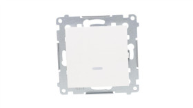 Simon 54 Łącznik Jednobiegunowy Z Podświetleniem, Szybkozłącza, Biały Dw1l.01/11