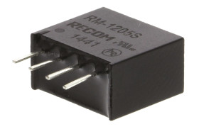 Przetwornica DC-DC, 0.25W, Uwe 10,8 → 13,2 V DC, Uwy 5V dc, Iwy 50mA, Recom