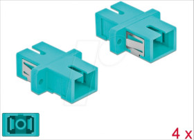 85994 Optical Fiber Coupler SC/SC Simplex 4 pieces light blue