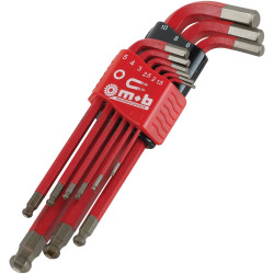 Peddinghaus 9061020101 Allen Key Set 9-Piece S2 Steel Non-Slip Holder