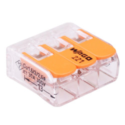 221-613 WAGO 3-Way Compact Lever Connector 6mm² 41A