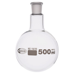 Glassco Jointed Round Bottom Glass Flask with Short Neck 500ml, 19/26 Pack of 10