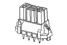 Wtyk PCB 4-pinowe raster: 3.0mm 2-rzędowe Molex Przewlekany 8.5A 250.0 V.