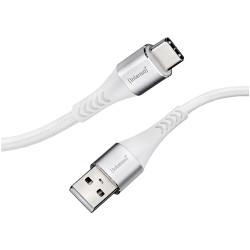 Intenso 7901102 USB cable USB 2.0 USB-A to USB-C 1.50m White Fabric sleeve