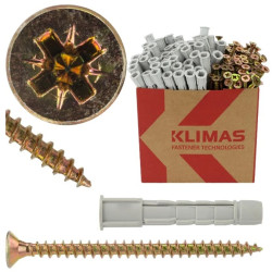 Kołki rozporowe uniwersalne 8,0x50 z wkrętem z łbem stożkowym 4,5x60 Wkręt-met /100szt./