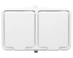 Cedar Gniazdo hermetyczne podwójne SCHUKO z PE 16A IP44 biały GWN240PC01