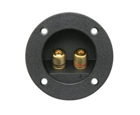 Gniazdo kolumnowe okrągłe 2x gn.bananowe ZŁOTE