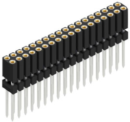 Socket header, 36 pole, pitch 2.54 mm, straight, 10026270