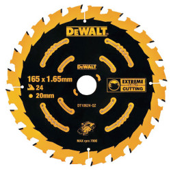 DEWALT DT10624-QZ Circular Saw Blade 165 x 20mm x 24T Cordless Extreme Framing