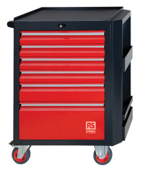 Szafka na rolkach, na kółkach, 6-szufladowa, 710 x 450 x 975mm, materiał: Stal, RS PRO