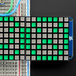 16 x 8 1.2" LED Matrix + Backpack - Ultra Bright Square Green LEDs