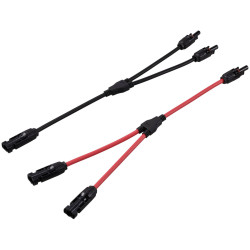 TRU COMPONENTS TC-12195656 solar connector set black red 2pc signal power