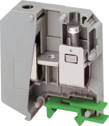 Miniature strip, 2 pole, 25-50 mm², clamping points: 2, gray, screw connection, 150 A, NSYTRV502