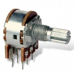 Potencjometr obrotowy log 2x1M, L=15mm