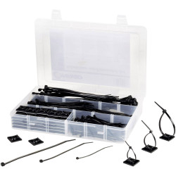 TruComponents 40008 Cable tie set 100x2.5mm, 142x3.2mm, 190x4.8mm Blk 1 Set