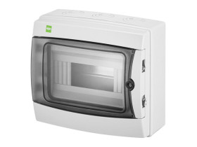 Rozdzielnica hermetyczna natynkowa 8 modułowa 1x8M drzwi transparentne IP65 GALANT PLUS RN N+PE 1602-01 ELEKTRO-PLAST NASIELSK